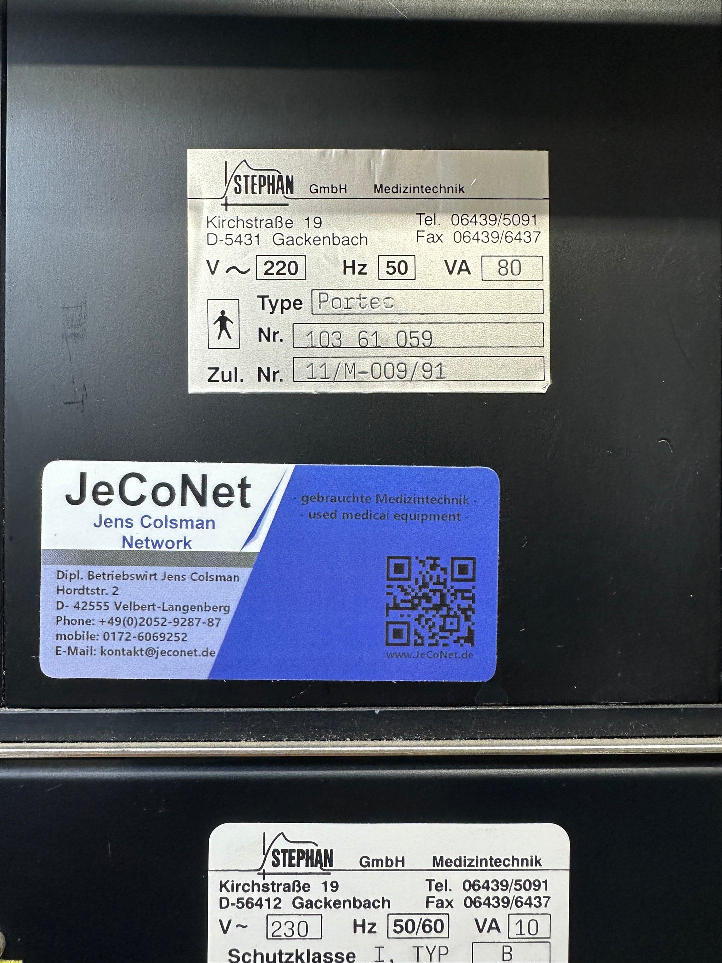 Stephan Portec GME 3 Narkosegerät mit O2 Monitor