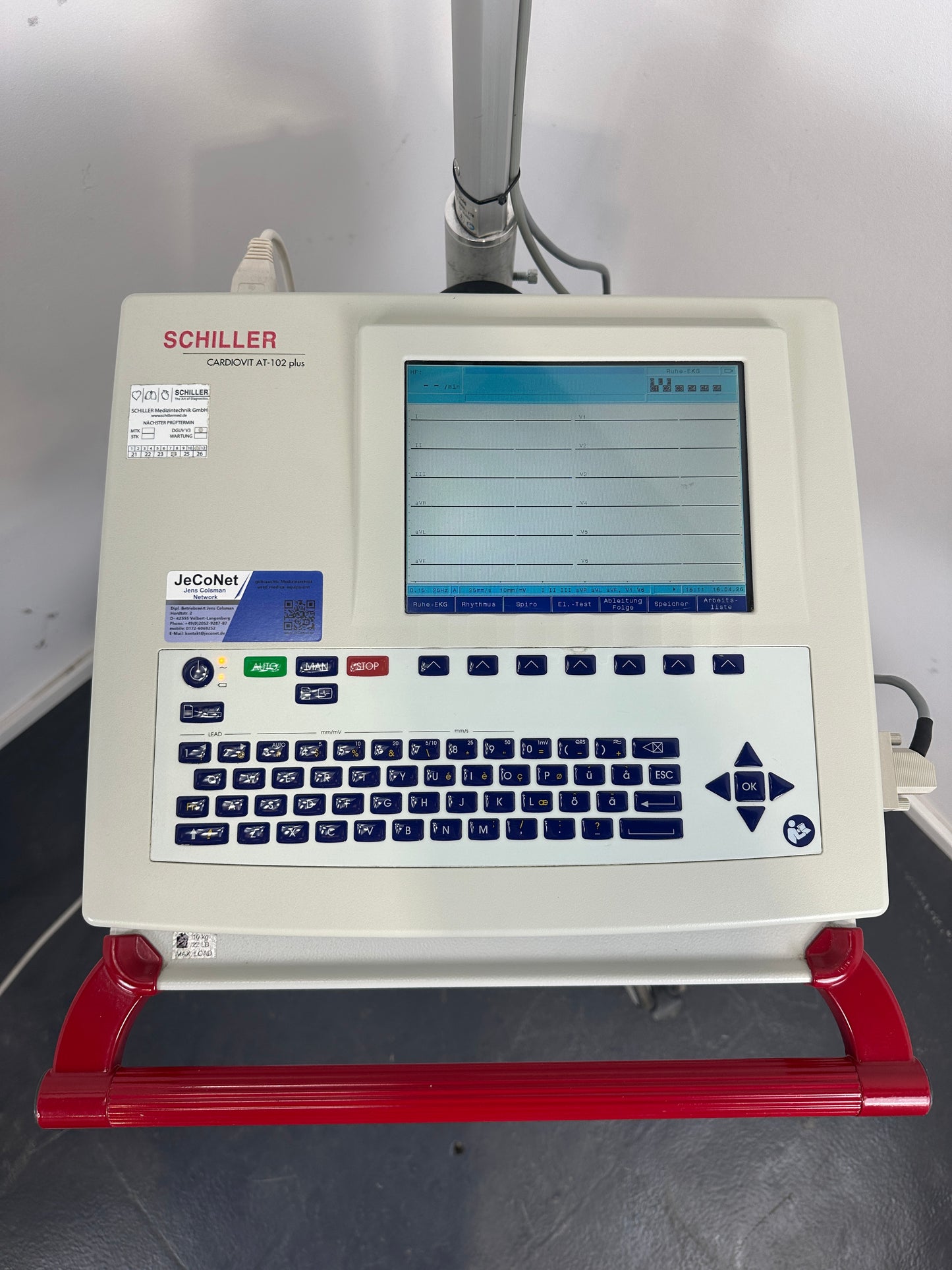 Schiller Cardiovit AT-102 Plus EKG Schreiber & Sauganlage Strässle DT100 inkl. Fahrwagen