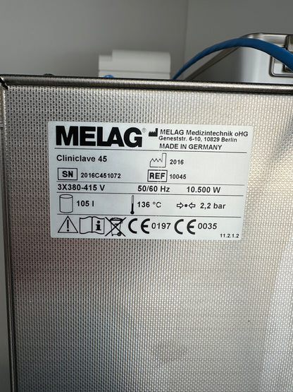 Melag Cliniclave 45 Autoklav Dampfsterilisator 1 StE inkl. Melaprint