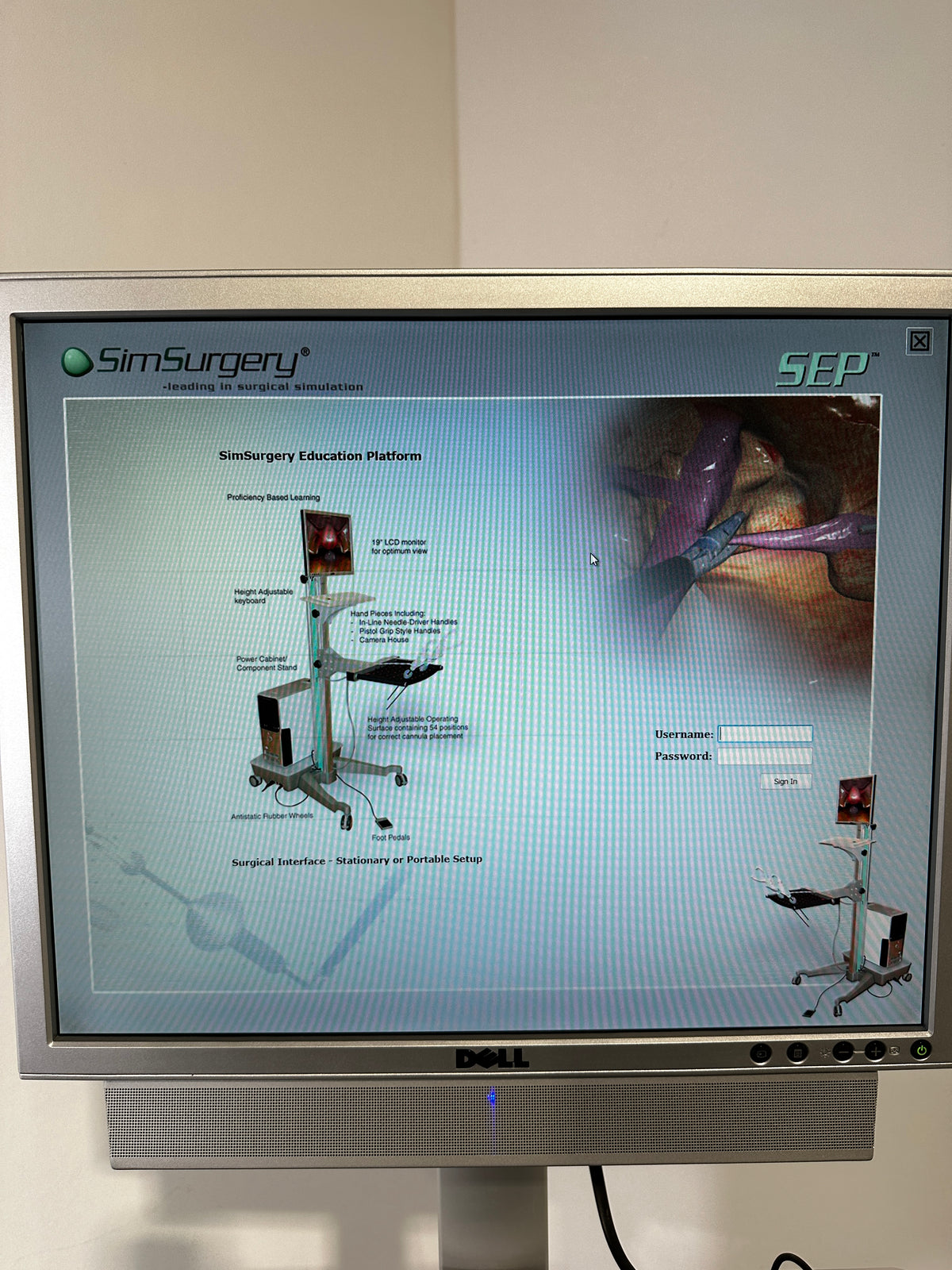 SimSurgery SEP Trainingssimulator für minimalinvasive Chirurgie