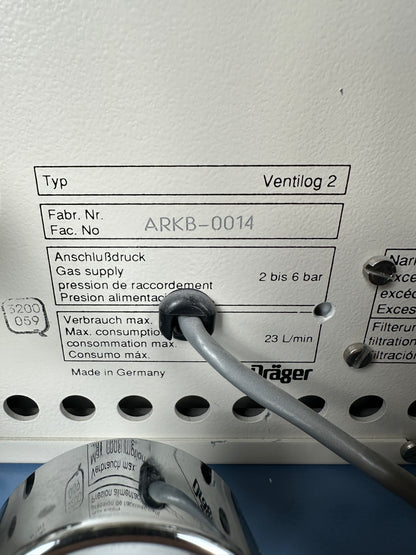 Dräger Sulla 909V Blue Anesthesia Ventilator & PM8050 Ventilog 2