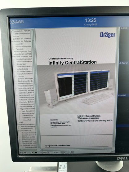 Dräger Infinity CentralStation Wide MS26800 + Infinity Gateway Server – Patientenmonitoring Zentrale