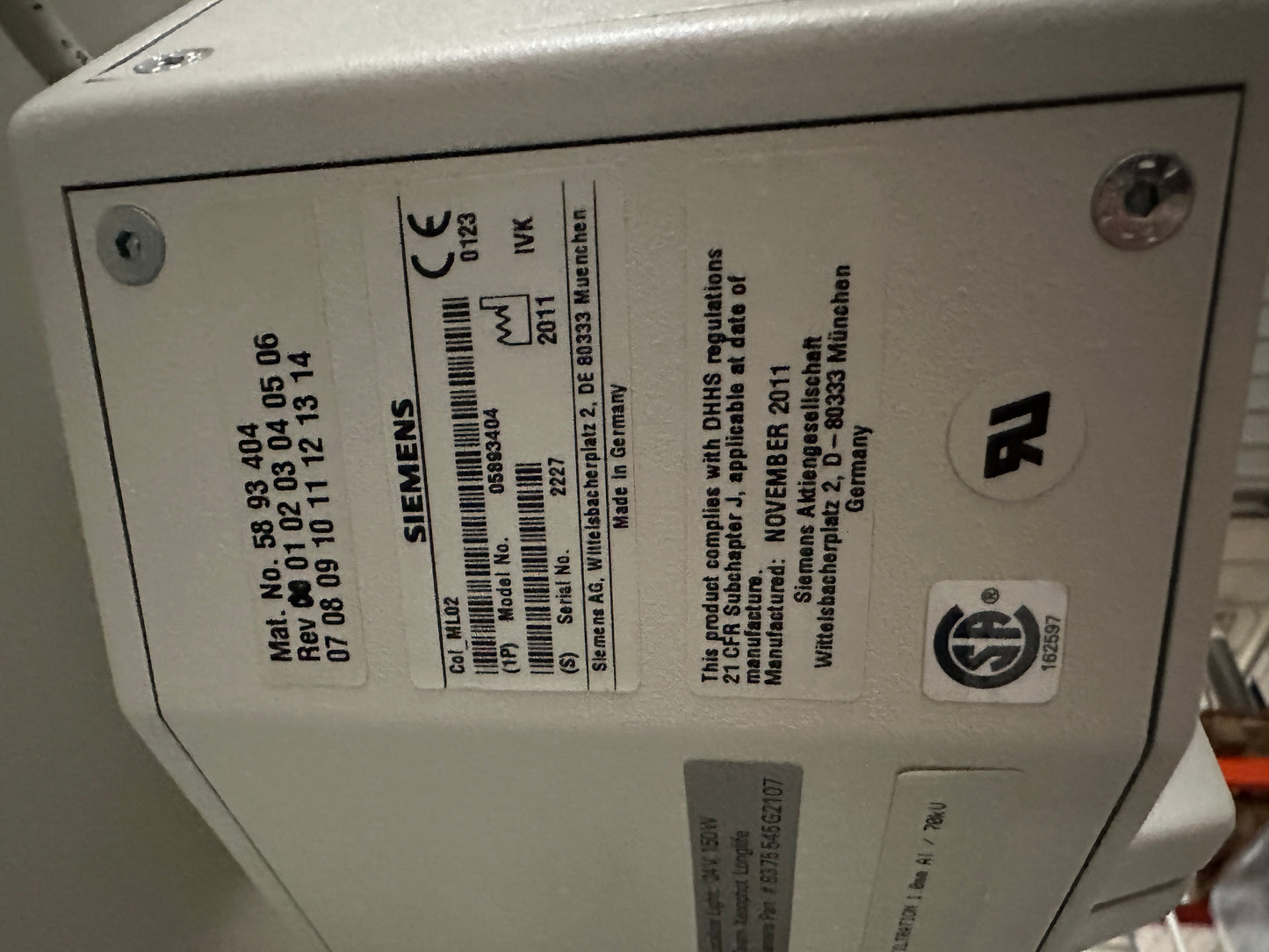 Siemens Multix Select DR X-ray system