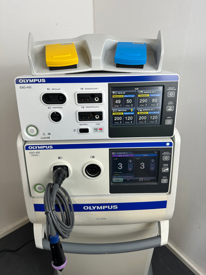 Olympus HF-Generator ESG-400 & Ultraschallgenerator USG-400 & Fahrwagen TC-E400