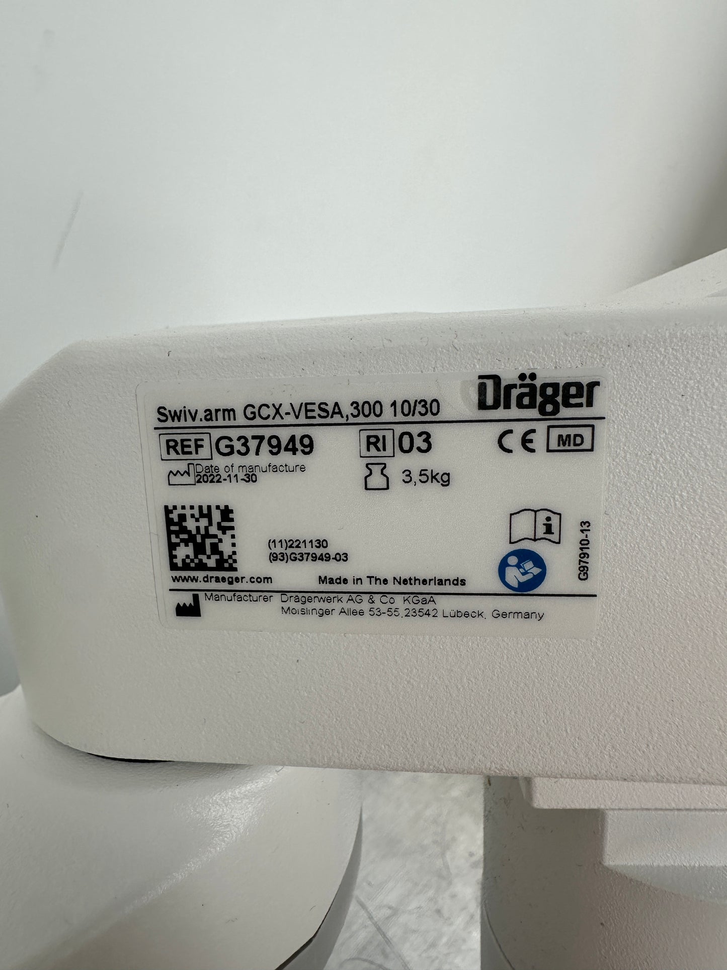 Dräger GCX-Vesa G37949 Tastaturablage mit Auszug und Monitorhalter 30cm Ausleger gerade