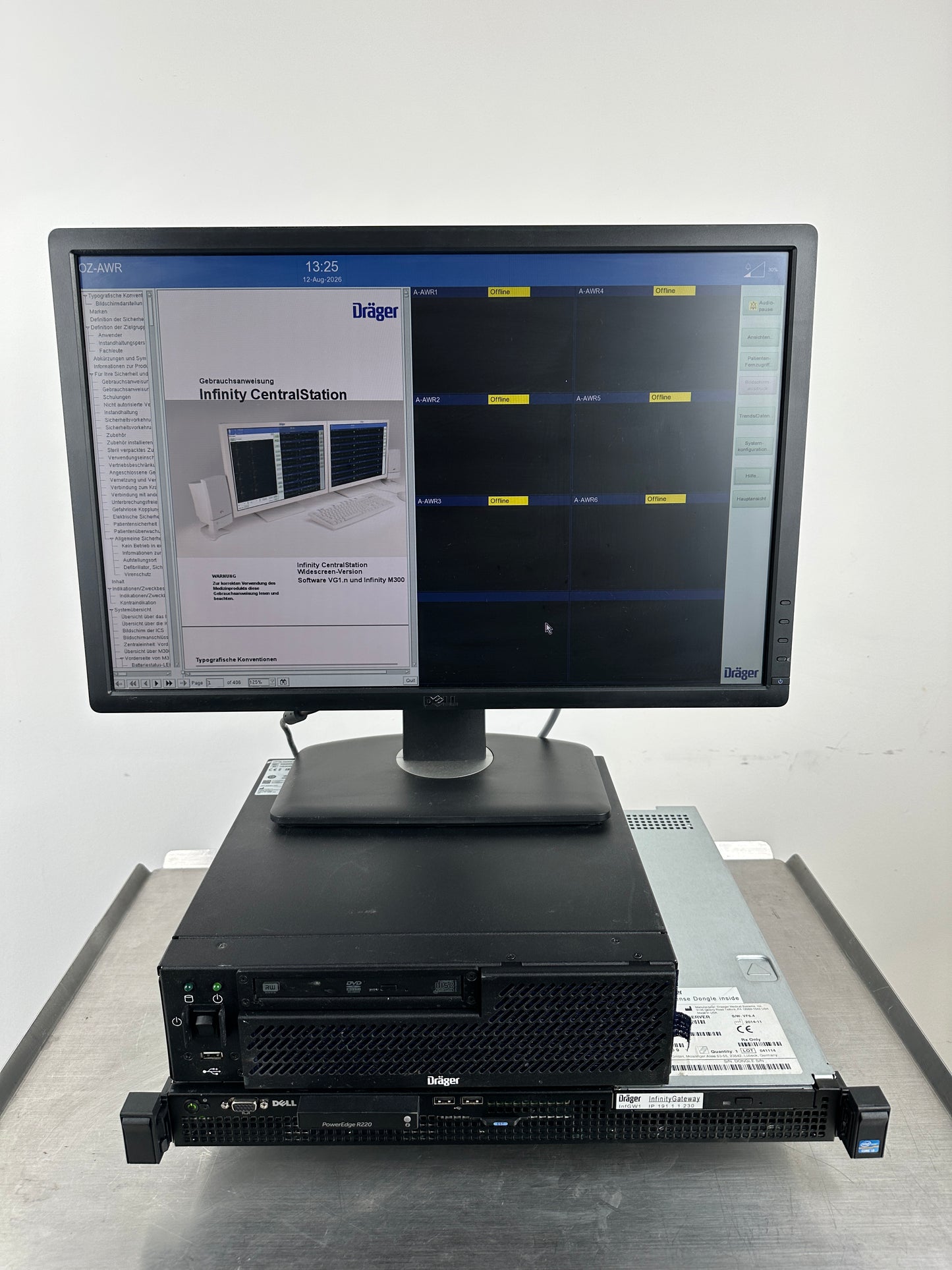 Dräger Infinity CentralStation Wide MS26800 + Infinity Gateway Server – Patientenmonitoring Zentrale