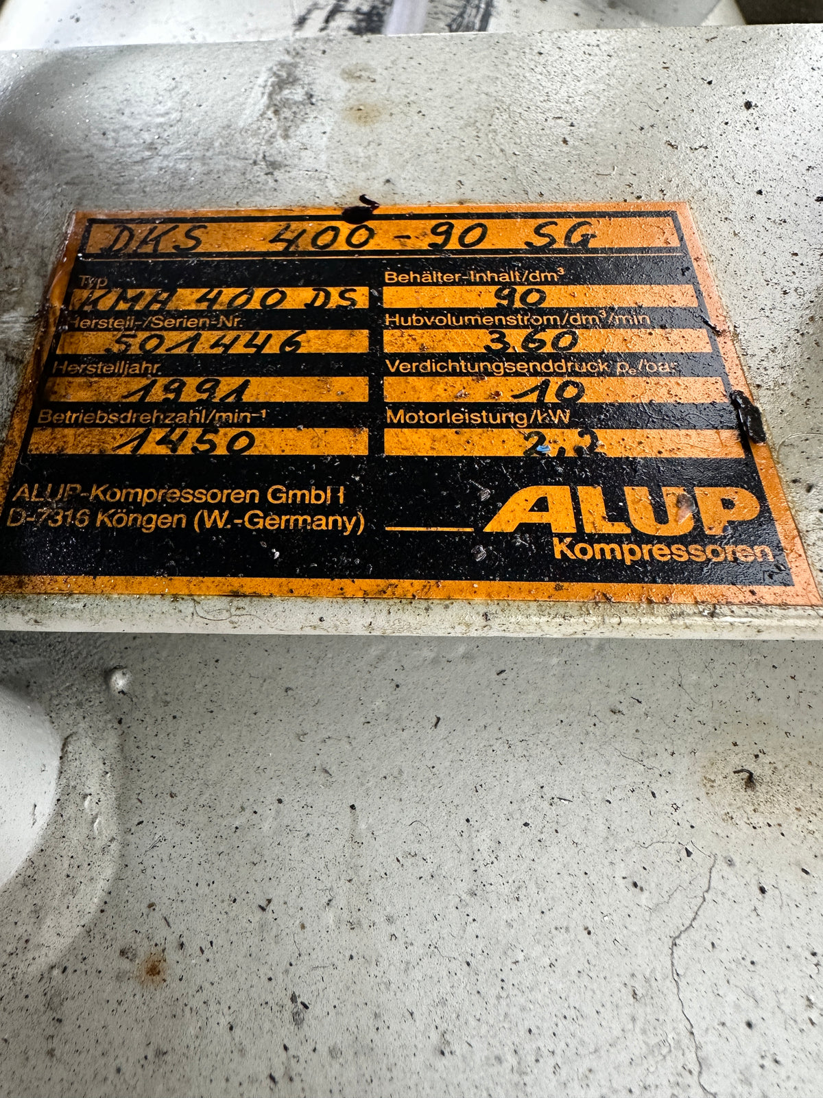 ALUP DKS 400-90 SG Air Compressor – 90 Liter – 10 bar – soundproofed
