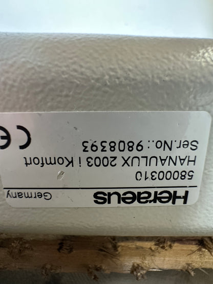Heraeus Hanaulux 2003 DUO OP-Leuchte – 2 × 3 Strahler – Deckenmontage