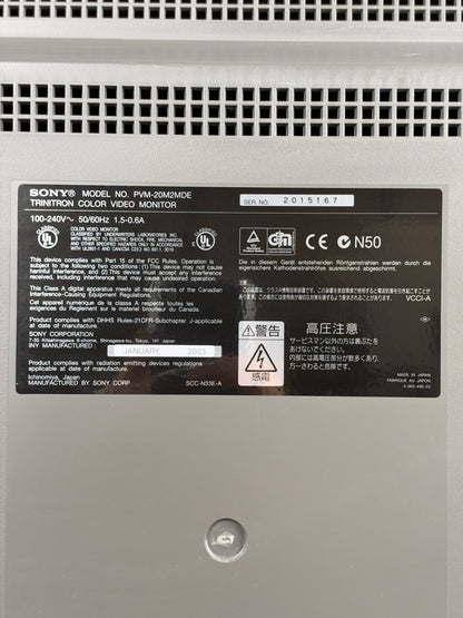 Sony Trinitron PVM-20M2MDE – 20 Zoll CRT-Farbmonitor