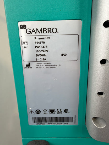 Gambro Prismaflex CRRT-Dialysegerät – Defekt / Ersatzteilträger
