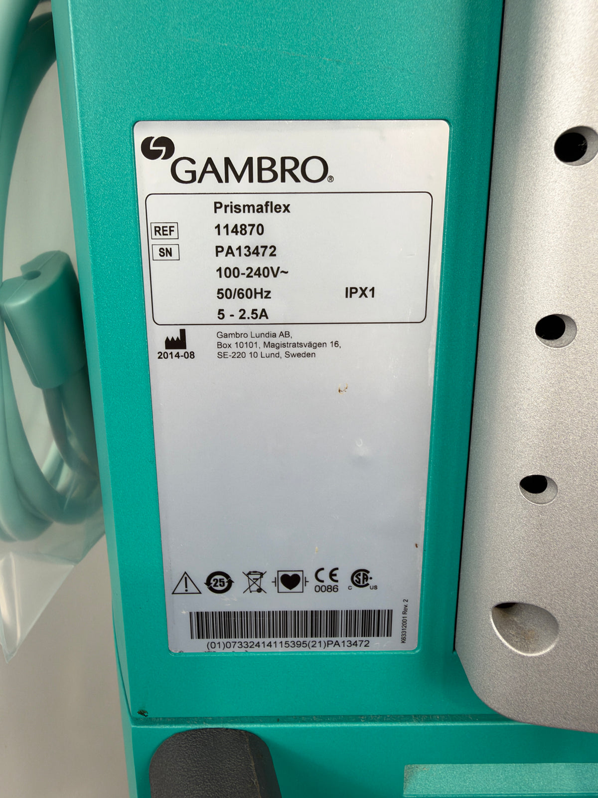 Gambro Prismaflex – Kontinuierliches Dialysegerät / CRRT-System mit Barkey autocontrol 3XPT