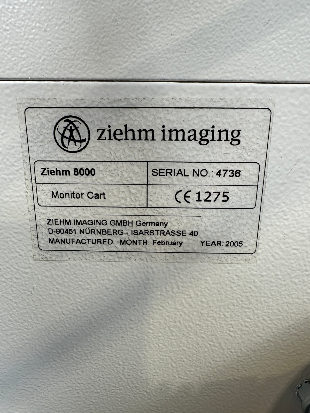 Ziehm Imaging Ziehm 8000 mobiler C-Bogen – Röntgenanlage mit Doppelmonitor – Bj. 2005