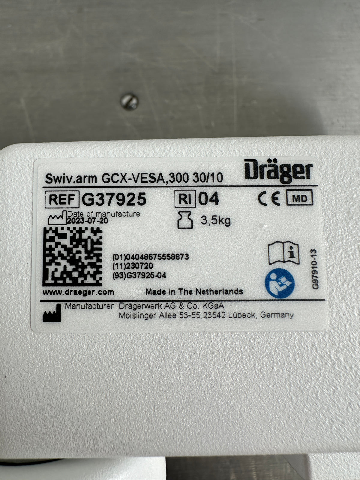 Dräger GCX Swiv.arm GCX-VESA, 300 30/10 G37925 Zubehör