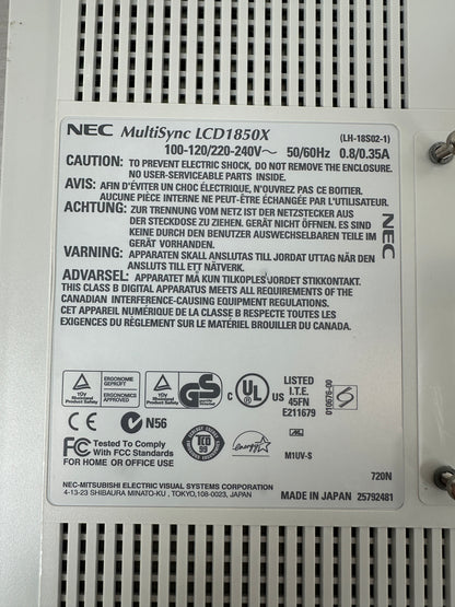 NEC MultiSync LCD1850X Medizinischer Monitor