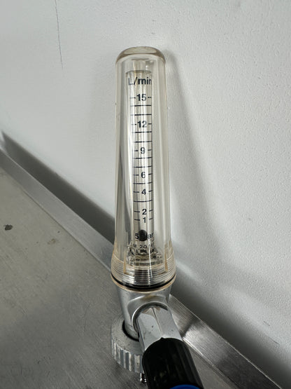 Gas-Durchflussmesser (Rotameter) Durchflussregler für Sauerstoff O₂ (1-15l/min)