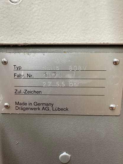 Dräger Sulla 808 V Anesthesia Ventilator