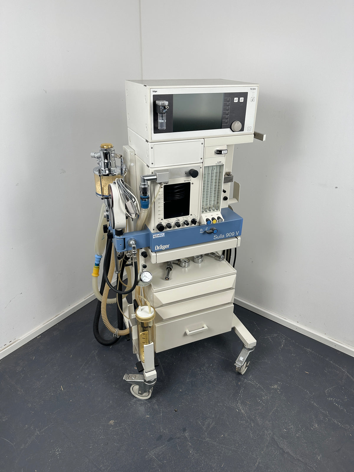 Dräger Sulla 909V Blue Anesthesia Ventilator & PM8050 Ventilog 2