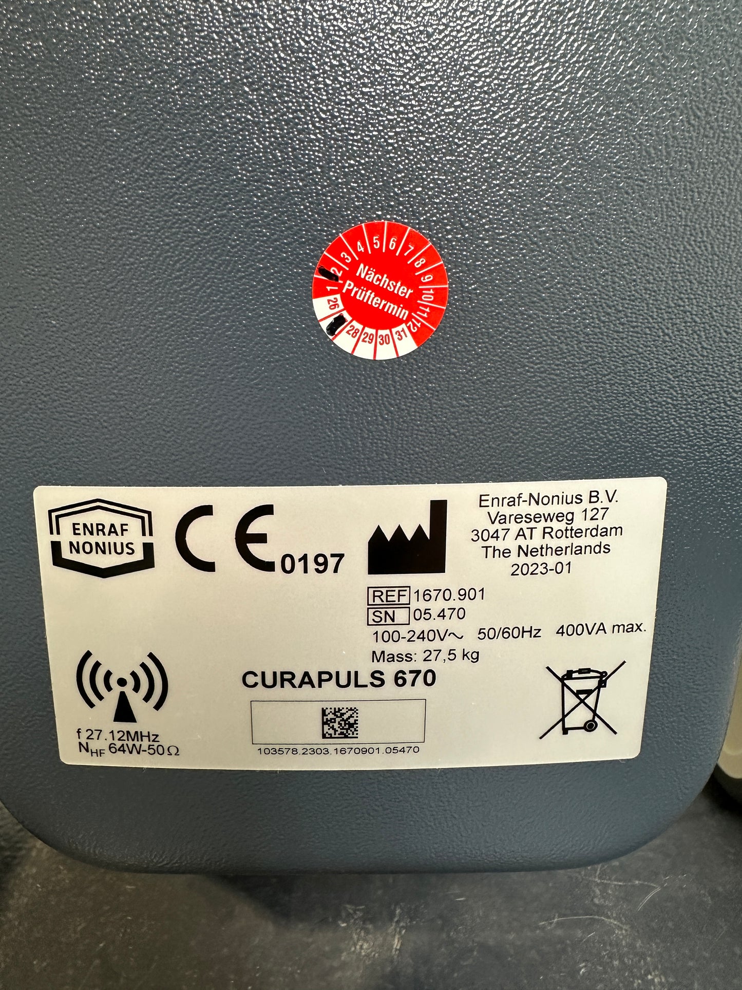 Enraf Nonius Curapuls 670 inkl. 2 Circuploden 90mm & 140mm