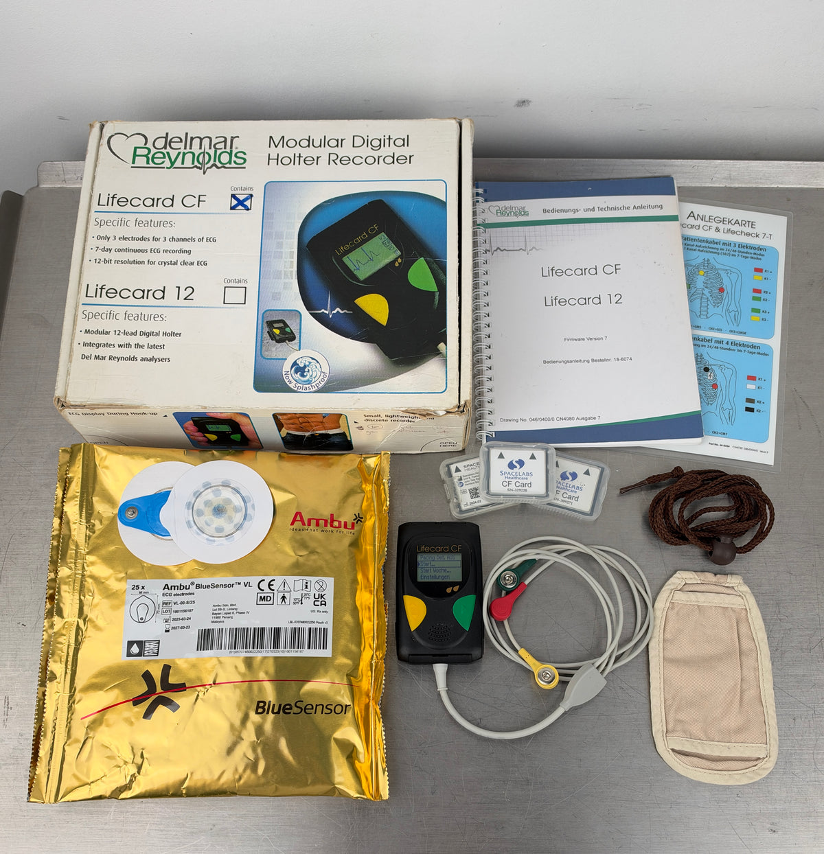Delmar Reynolds Lifecard CF digitaler Langzeit-EKG / Holter-Recorder – Komplettset