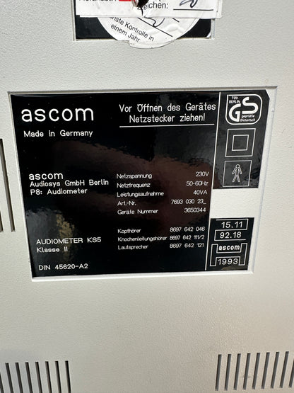 Maico / Ascom KS5 2-Kanal HNO Audiometer