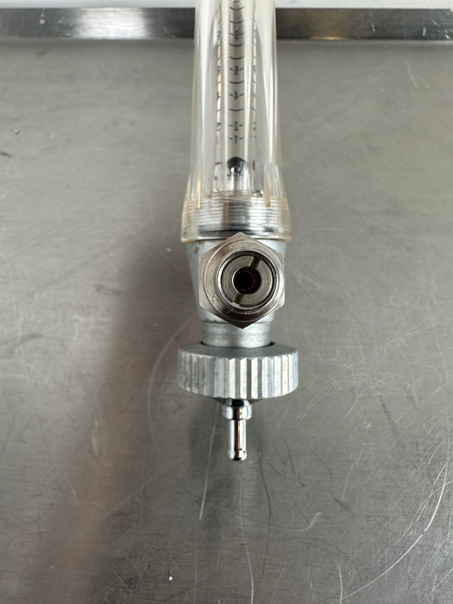 Gas-Durchflussmesser (Rotameter) Durchflussregler für Sauerstoff O₂ (1-15l/min)