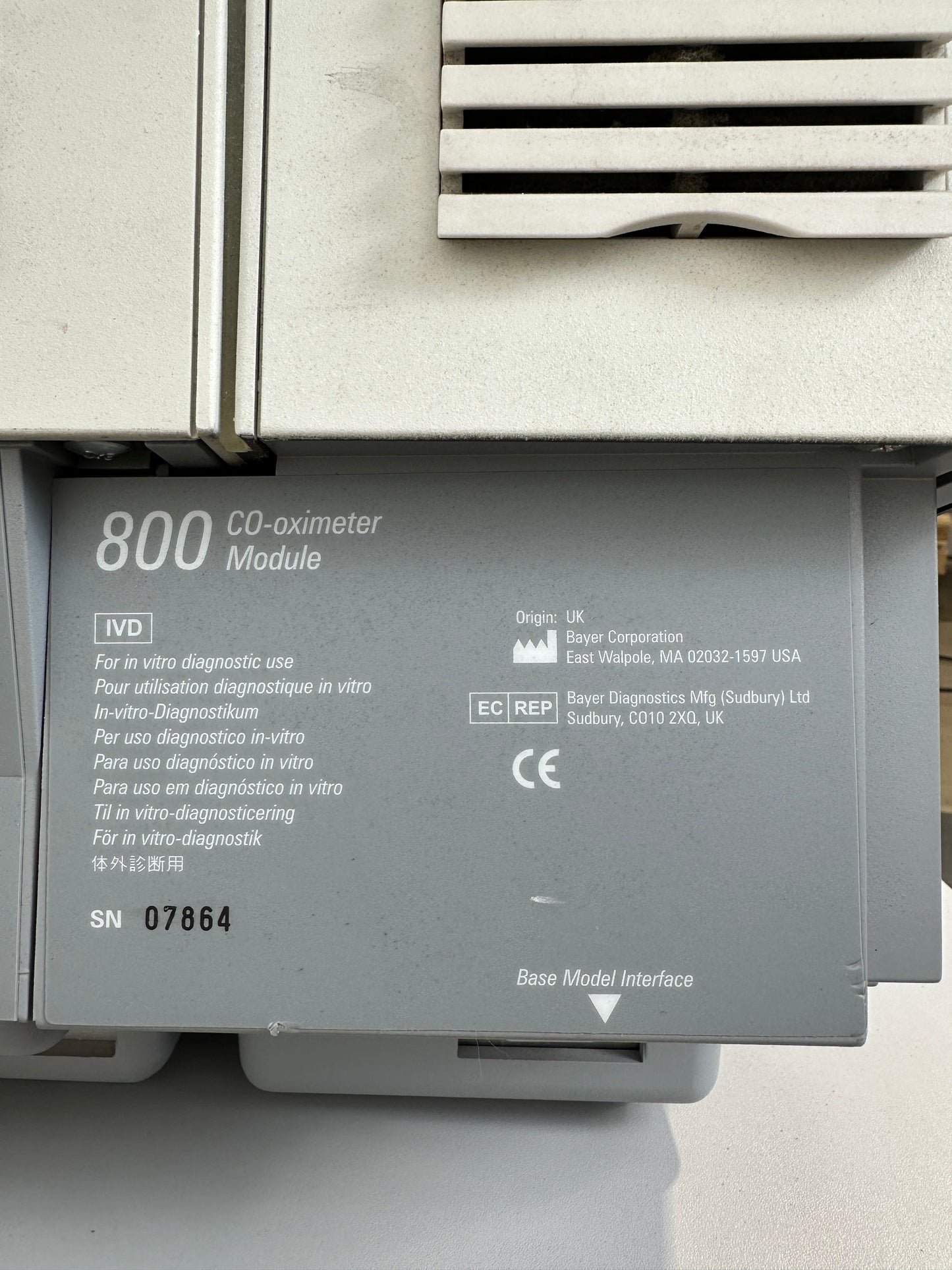 Siemens/Bayer Rapidlab 840 Analyzer (blood gas)