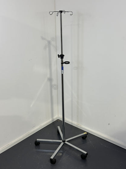 IV Pole 5-leg, Stainless Steel Mobile with Casters