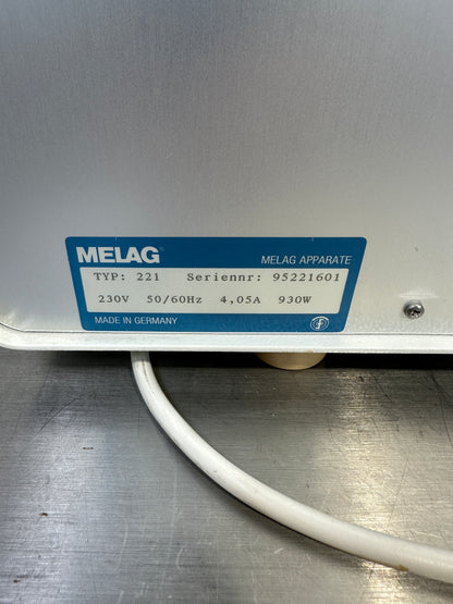 Melag Type: 221 Hot Air Sterilizer 18 Liters up to 200°C