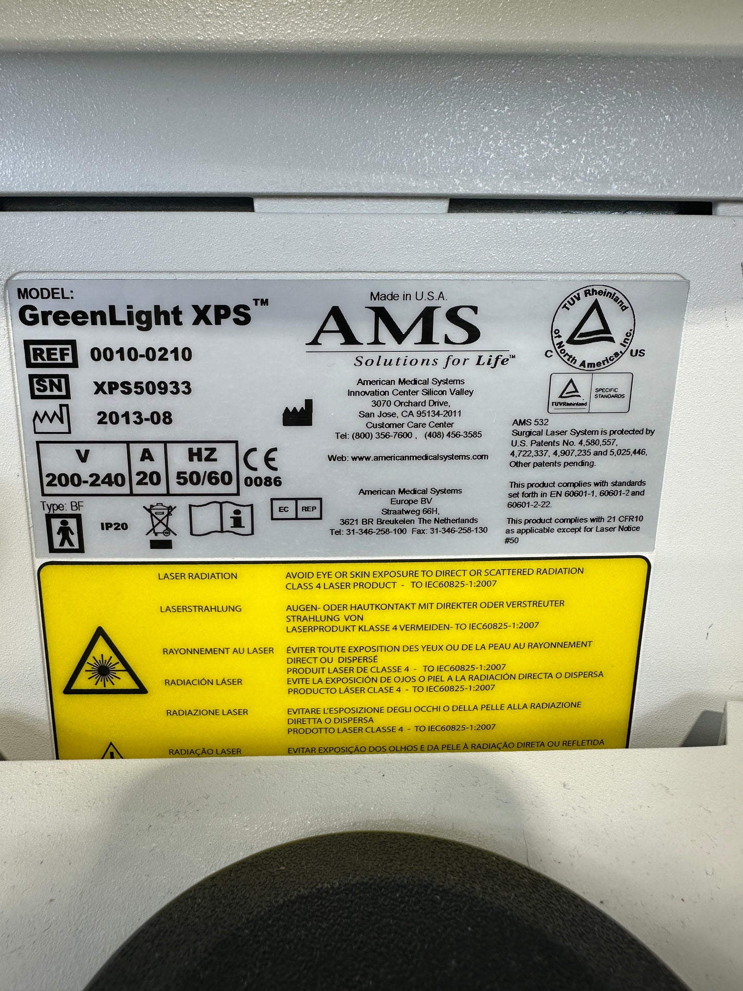 AMS GreenLight XPS™ Laser Therapy System Boston Scientific